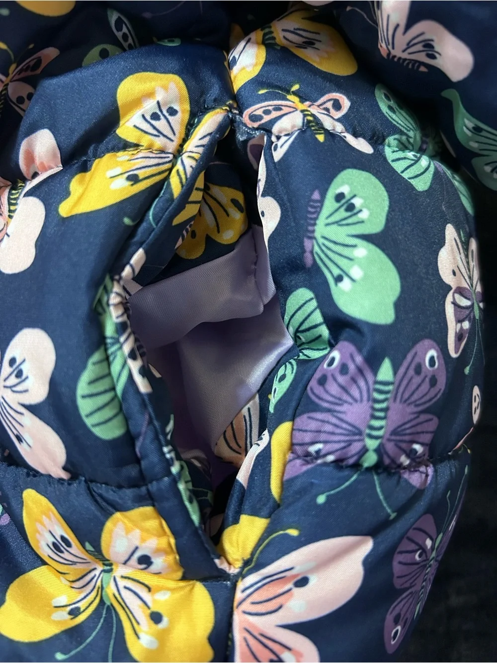 Carter’s Blue Butterfly Print Faux Fur Hooded Puffer Jacket